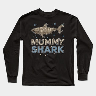 Halloween Mummy Shark Funny Gift Women Men Boys Girls Long Sleeve T-Shirt